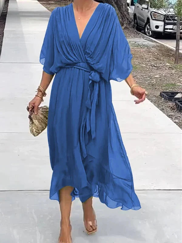 Elegant Chiffon Robe with V-Neck