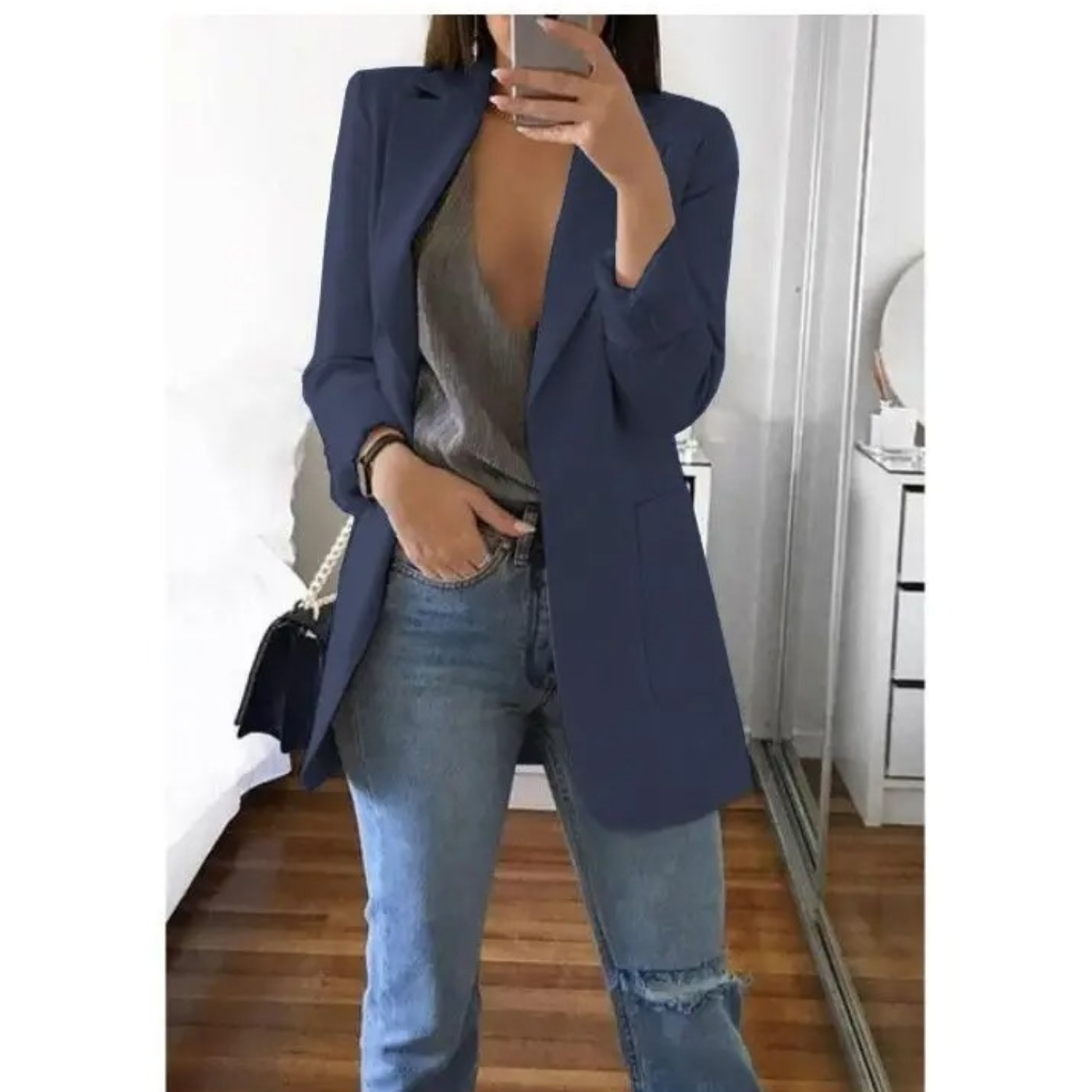 Blazer Imprimé à Double Boutonnage pour Femmes - Parfait pour le Bureau