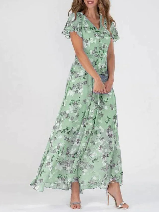 Elegant Floral Chiffon Robe