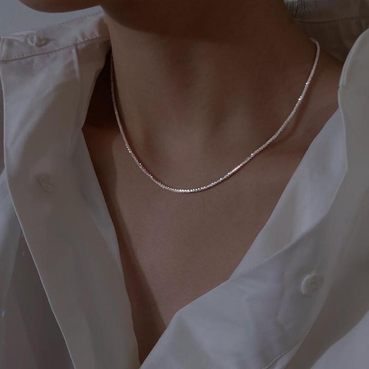 Collier Double Chaîne en Argent Céleste pour Femmes