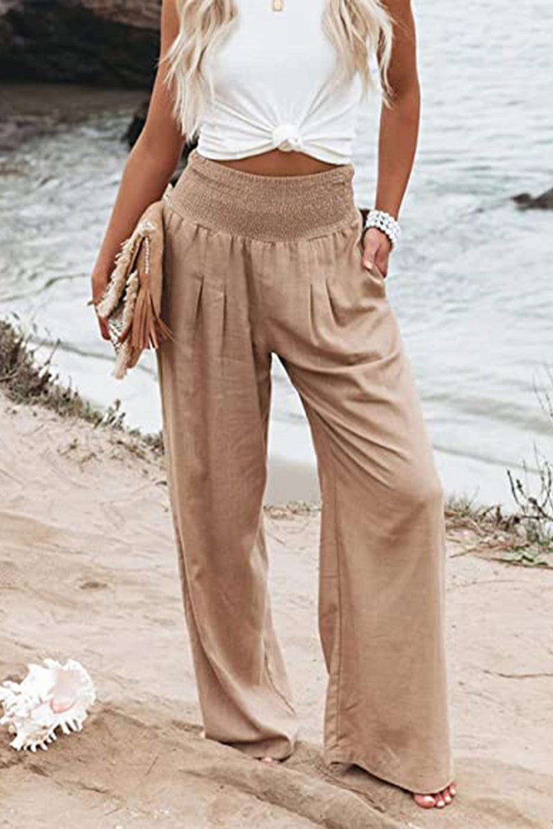 Chic Elastic Palazzo Pants for Women