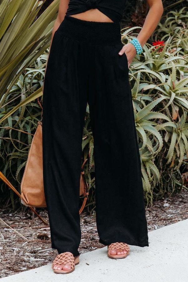 Chic Elastic Palazzo Pants for Women