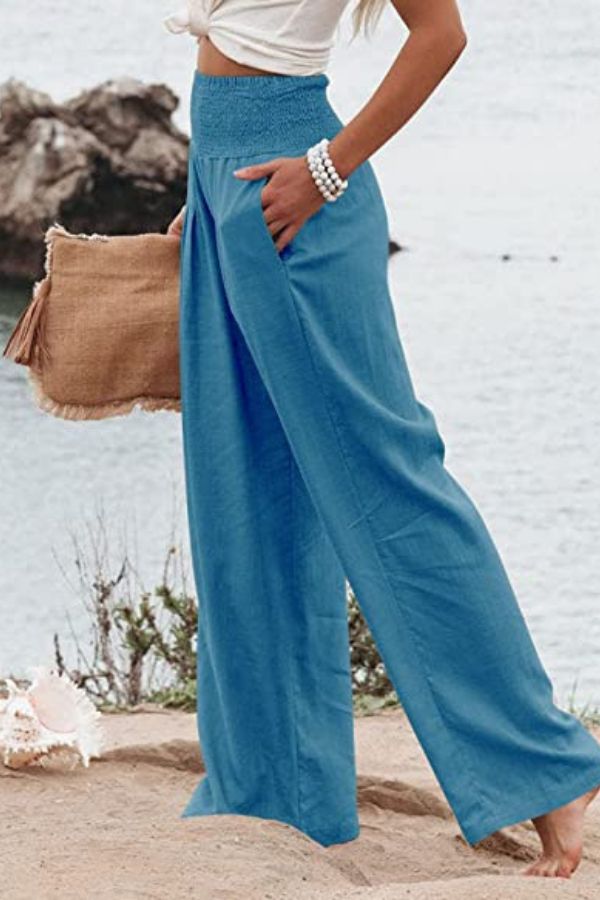 Chic Elastic Palazzo Pants for Women