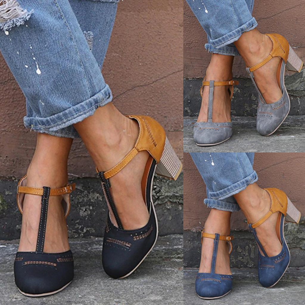 Chaussures à Talons Rétro Élégantes pour Femmes