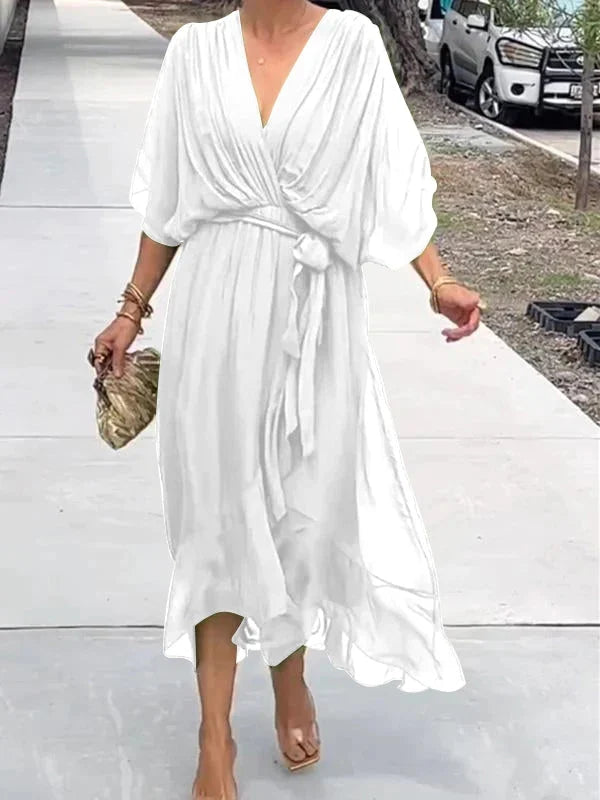Elegant Chiffon Robe with V-Neck