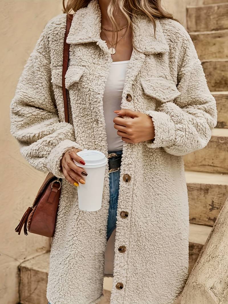 Women's Solid Teddy Jacket
