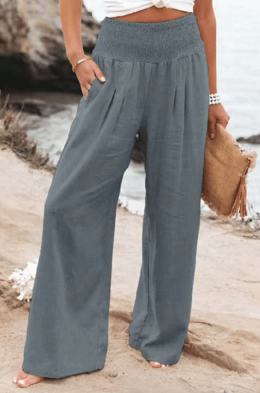 Chic Elastic Palazzo Pants for Women