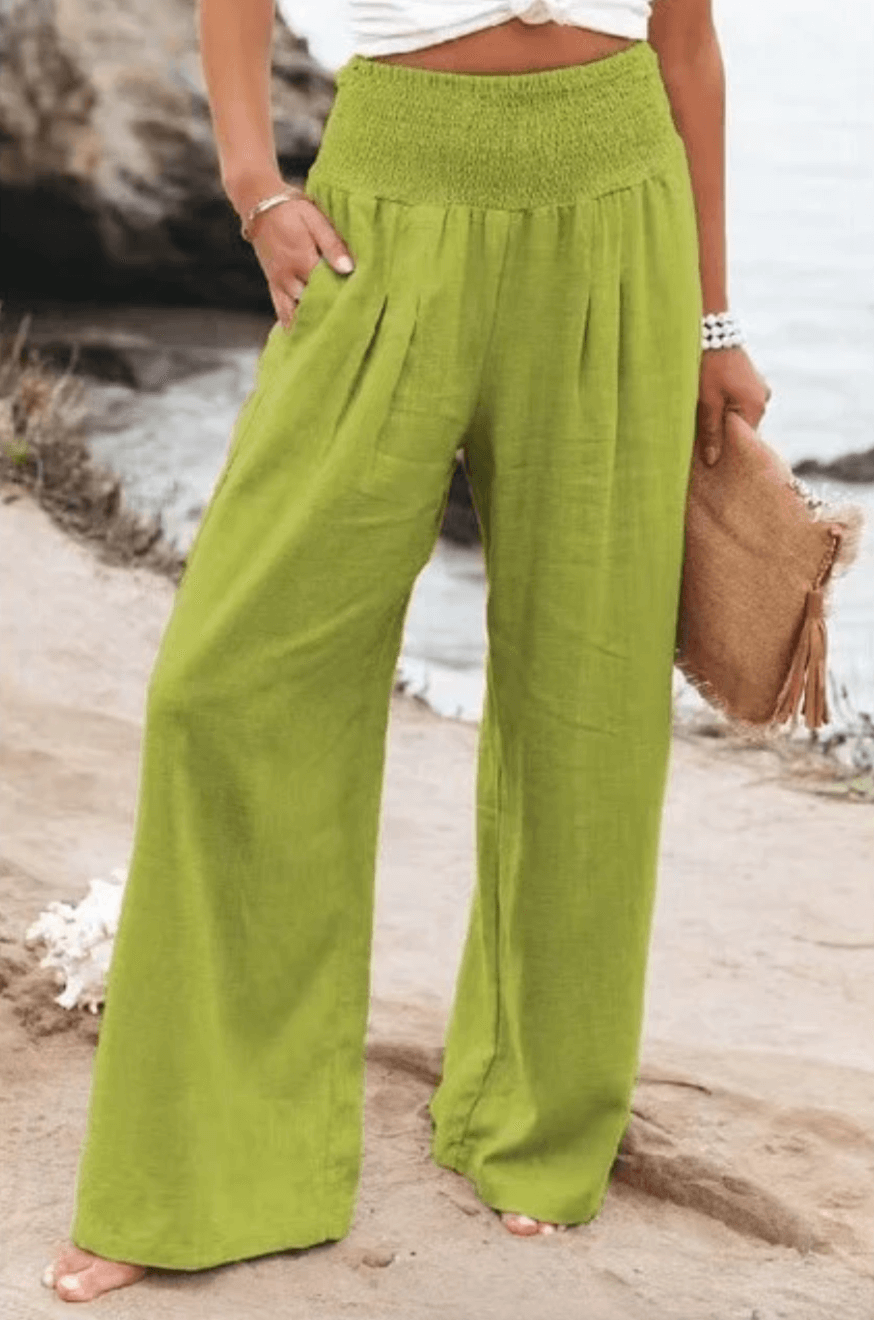 Chic Elastic Palazzo Pants for Women