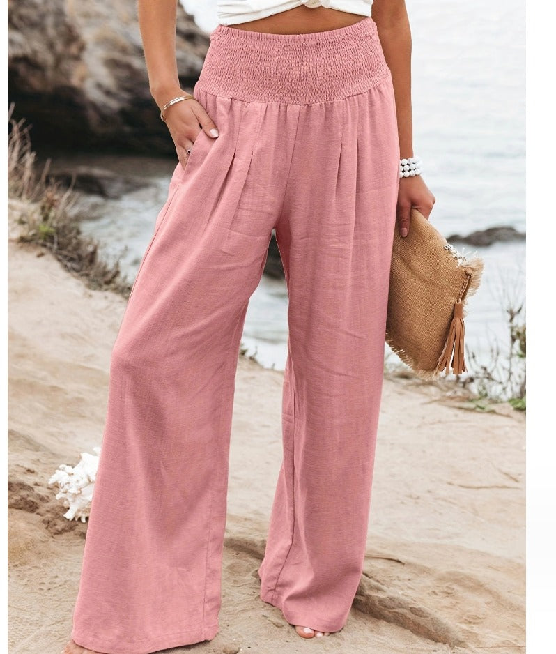 Chic Elastic Palazzo Pants for Women