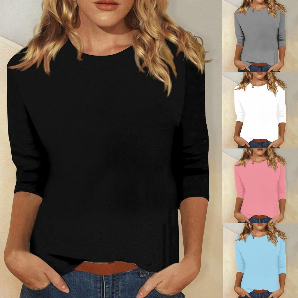 Blouse Élégante pour Femmes à Manches 3/4 et Ourlet Arrondi - Collection Heidi Fashion