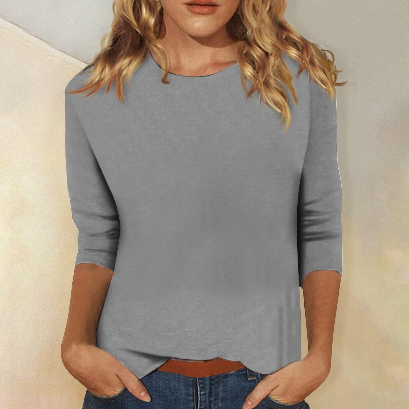 Blouse Élégante pour Femmes à Manches 3/4 et Ourlet Arrondi - Collection Heidi Fashion