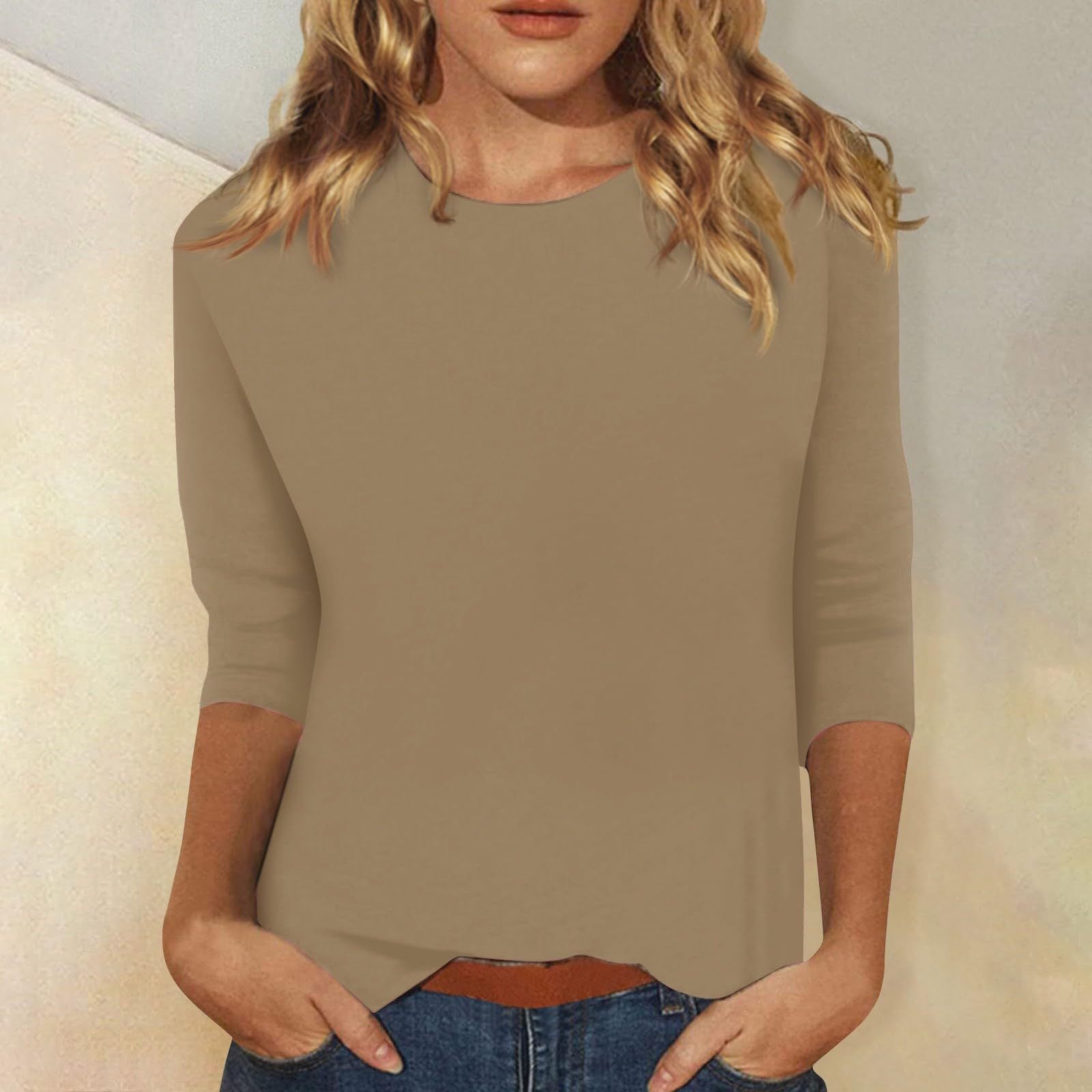 Blouse Élégante pour Femmes à Manches 3/4 et Ourlet Arrondi - Collection Heidi Fashion