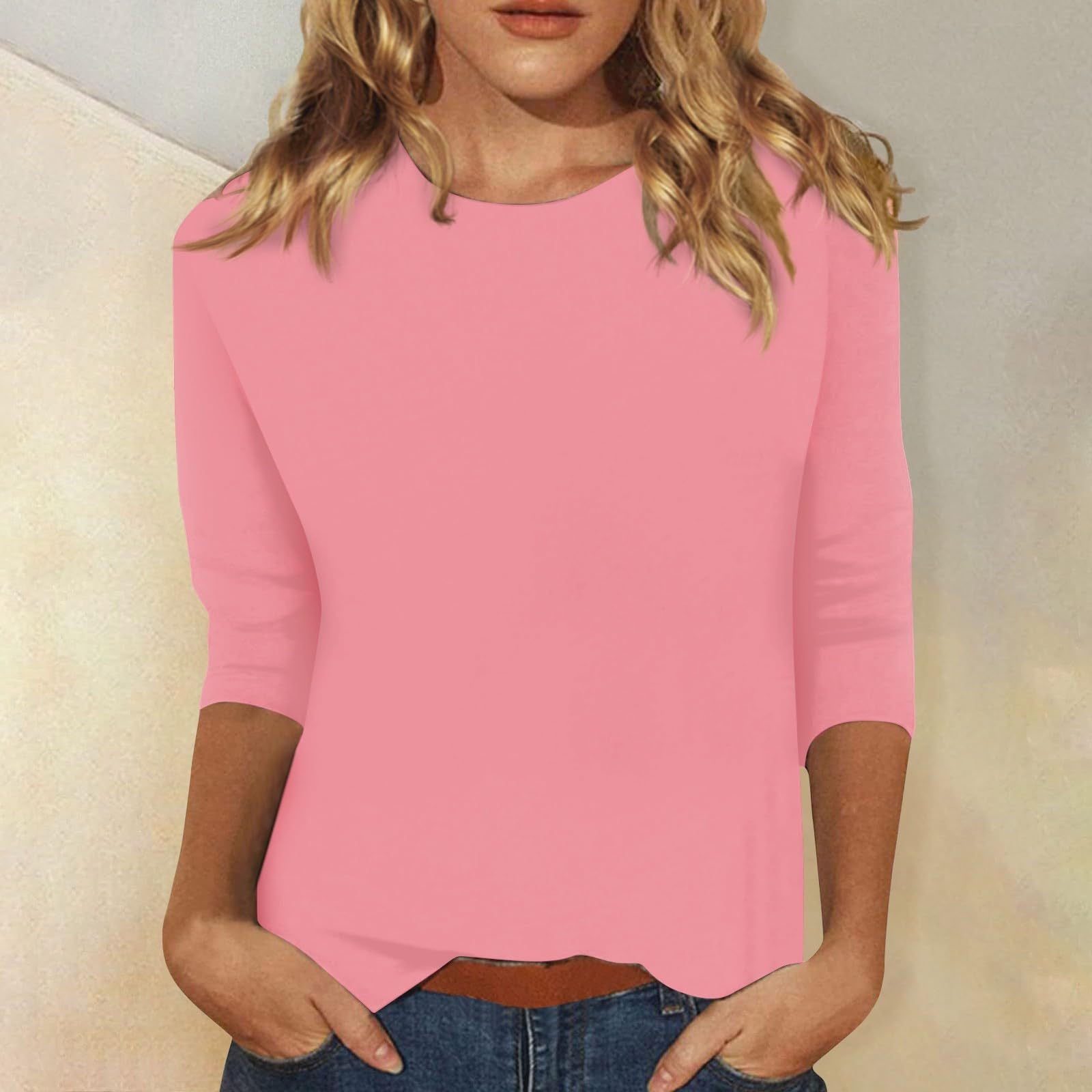 Blouse Élégante pour Femmes à Manches 3/4 et Ourlet Arrondi - Collection Heidi Fashion