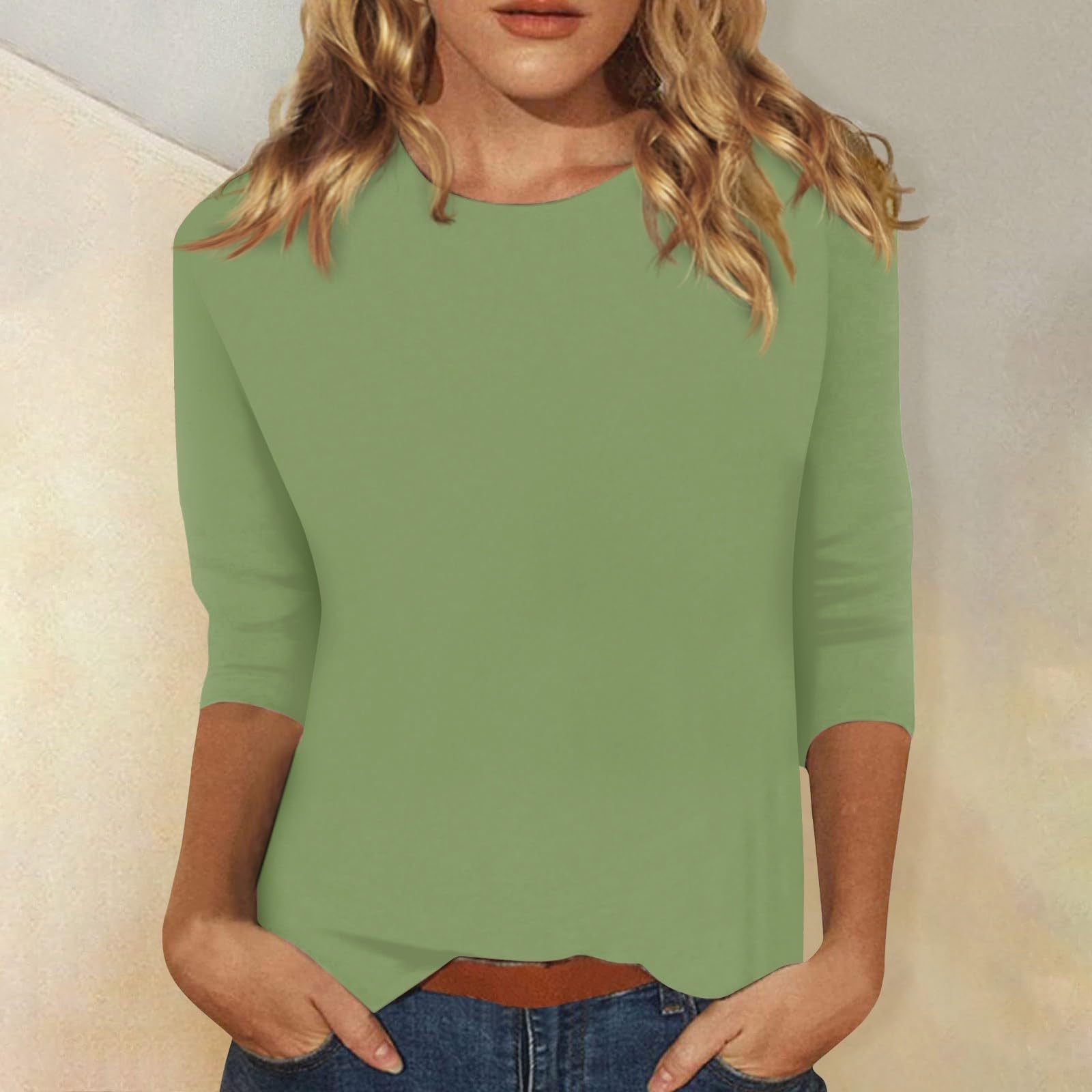 Blouse Élégante pour Femmes à Manches 3/4 et Ourlet Arrondi - Collection Heidi Fashion