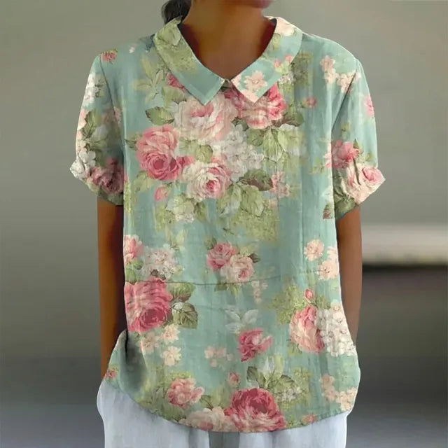 Blouse en Coton à Imprimé Floral