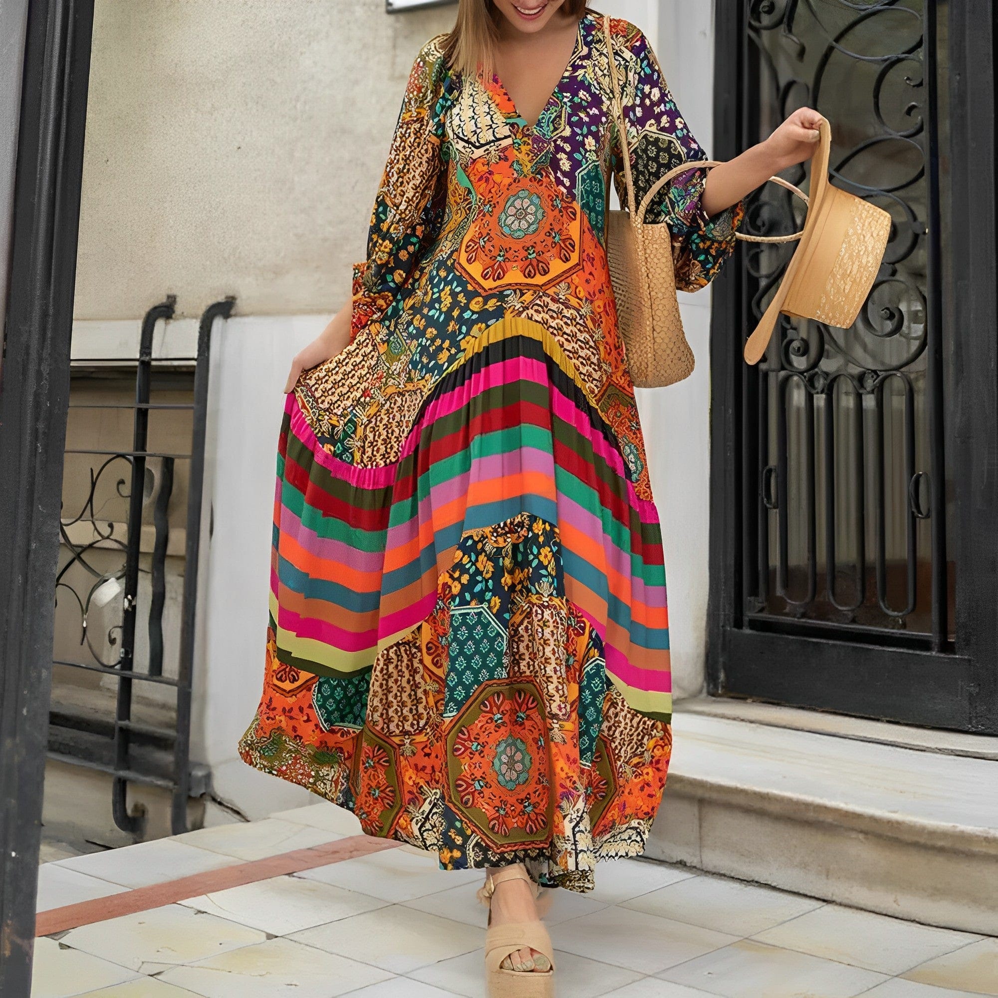 Elegant Bohemian Chic Robe