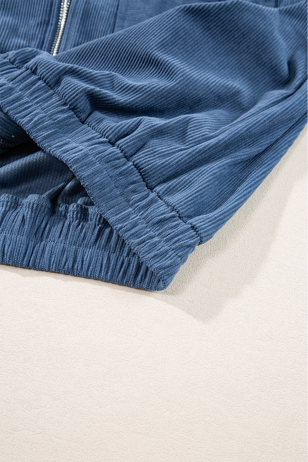 Veste à Capuche Teal avec Fermeture Éclair et Cordon de Serrage