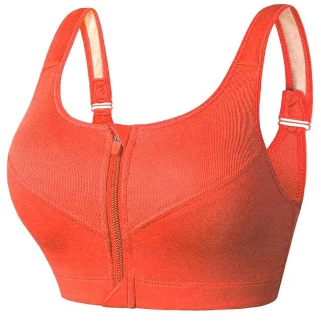 Brassière de sport grande taille avec fermeture éclair et design novateur
