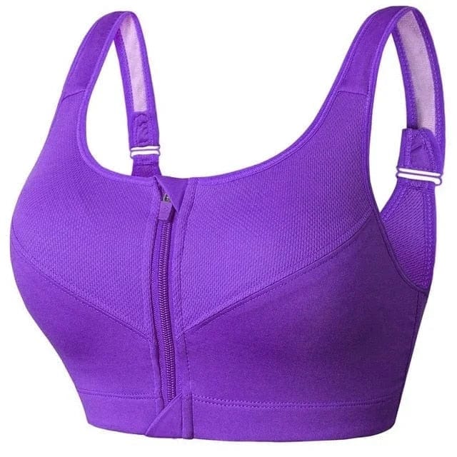Brassière de sport grande taille avec fermeture éclair et design novateur
